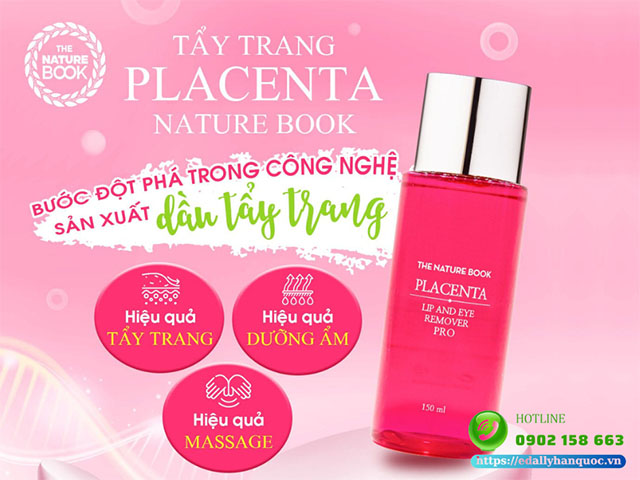 Dầy tẩy trang Placenta The Nature Book Hàn Quốc nhập khẩu chính hãng