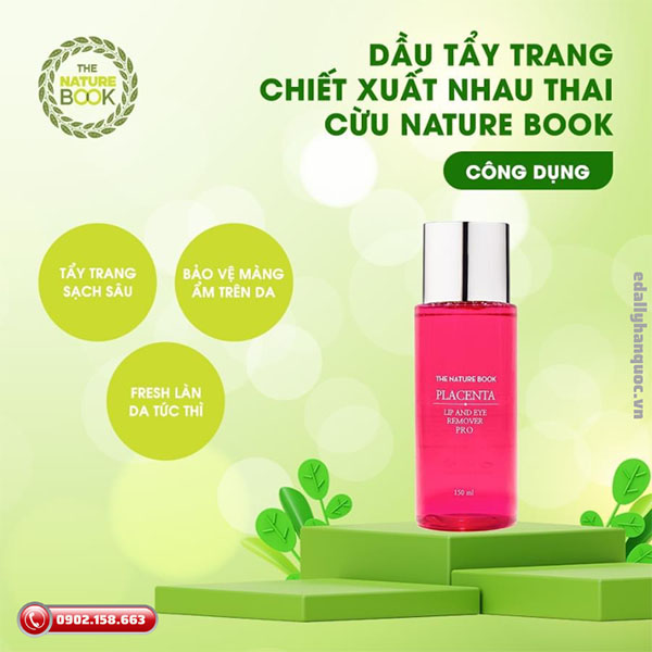 Dầu tẩy trang Placenta Nature Book - Giải pháp hoàn hảo cho làn da tươi trẻ