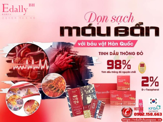 Dọn sạch máu bẩn với Tinh dầu thông đỏ Edally Pine Needle Capsule - Báu vật Hàn Quốc