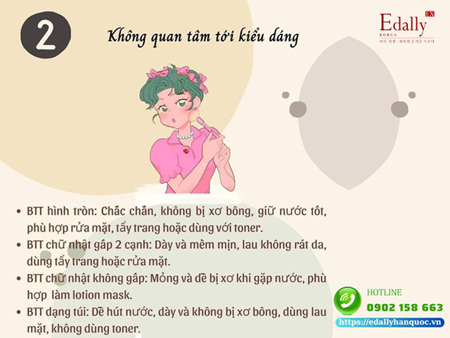 Dùng bông tẩy trang những không quan tâm tới kiểu dáng của sản phẩm