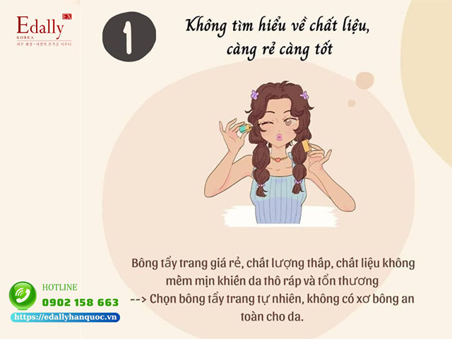 Dùng bông tẩy trang nhưng không tìm hiểu về chất liệu của sản phẩm