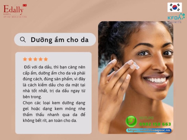 Dưỡng ẩm cho da giúp kiềm dầu cho da dầu hiệu quả