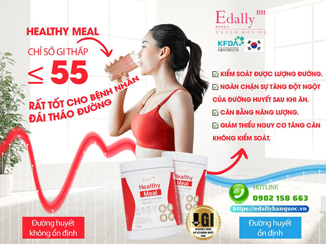 Edally Helathy Meal - Bữa ăn lành mạnh có chỉ số đường huyết thấp dành cho người bệnh tiểu đường loại 1 và loại 2