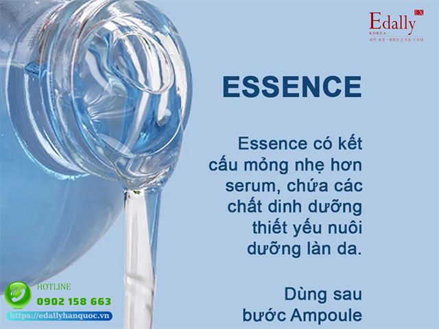 Essence có kết cấu mỏng nhẹ hơn Serum và chứa những dưỡng chất thiết yếu nuôi dưỡng làn da