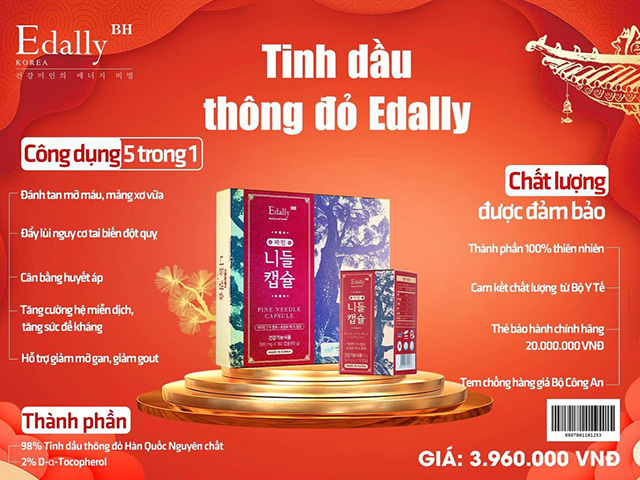 Giá bán Tinh dầu thông đỏ Hàn Quốc Edally Pine Needle Capsule nhập khẩu chính hãng tại Nha Trang, Khánh Hòa