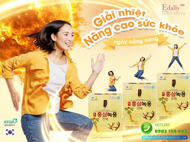 Nước hồng sâm nhung hươu Edally Hwa Pyung Sam - Giải nhiệt, nâng cao sức khẻo cho bệnh nhân tim mạch trong mùa nắng nóng