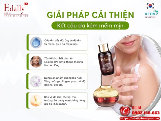 Giải pháp cải thiện kết cấu da kém mềm mịn