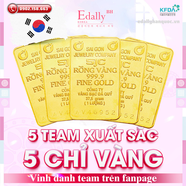 Giải thưởng team xuất sắc dành cho những chiến thần tham gia Mini gamechiến thần chống nắng 4 xê tour là 5 chỉ vàng dành cho 5 team xuất sắc