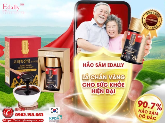 Cao Hắc Sâm Hàn Quốc Edally Hwa Pyung Sam - Lá chắn vàng cho sức khỏe hiện đại