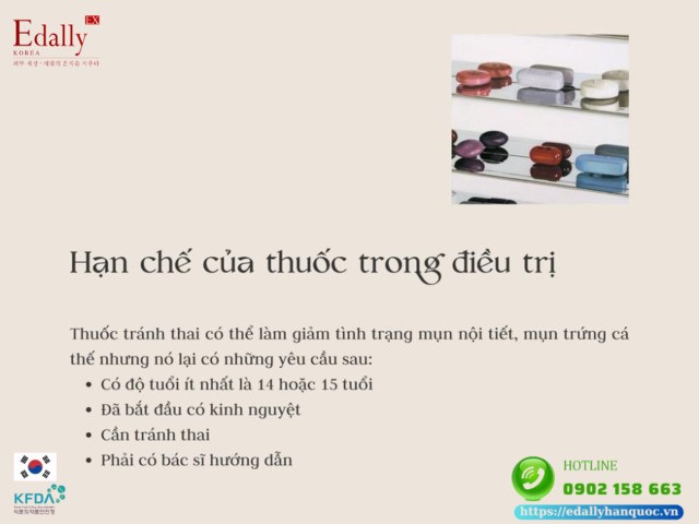 Hạn chế của việc dùng thuốc tránh thai trong điều trị mụn