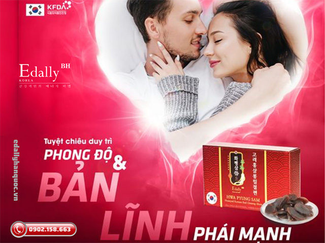 Hồng sâm lát tẩm mật ong Edally BH Hàn Quốc - Giải pháp duy trì phong độ và bản lĩnh phái mạnh