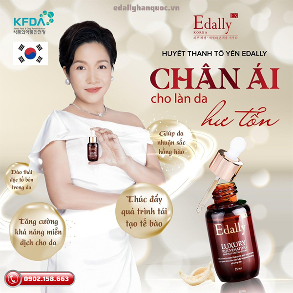 Huyết thanh tổ yến Edally EX - Chân ái cho làn da già nhăn nám mụn