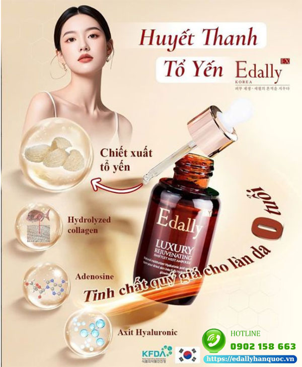 Huyết thanh tổ yến Edally EX - Tinh chất quý giá cho làn da không tuổi