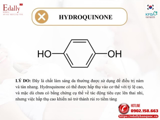 Hydroquinone là hoạt chất mẹ bầu nên tránh khi mang thai và cho con bú