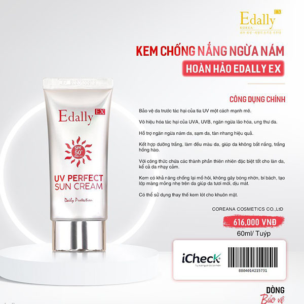Bảo vệ da nám sau Laser khỏi tác động của ánh nắng mặt trời và các yếu tố môi trường bằng cách sử dụng Kem chống nắng ngừa nám hoàn hảo Edally EX Hàn Quốc nhập khẩu chính hãng