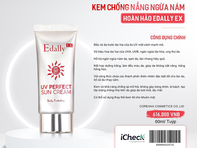 Tác dụng của Kem chống nắng ngừa nám hoàn hảo Edally EX trong Bộ sản phẩm trang điểm dưỡng trắng da chống nắng Edally EX Hàn Quốc