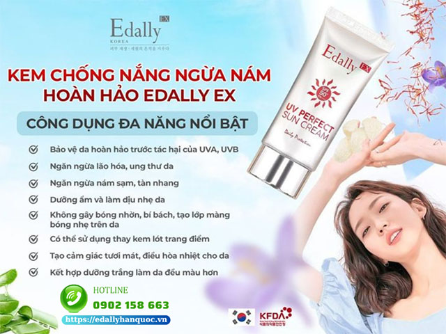 Tác dụng của Kem chống nắng ngừa nám hoàn hảo Edally EX Hàn Quốc nhập khẩu chính hãng