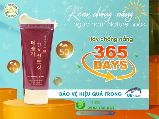 Kem chống nắng ngừa nám The Nature Book an toàn tuyệt đối cho phụ nữ m