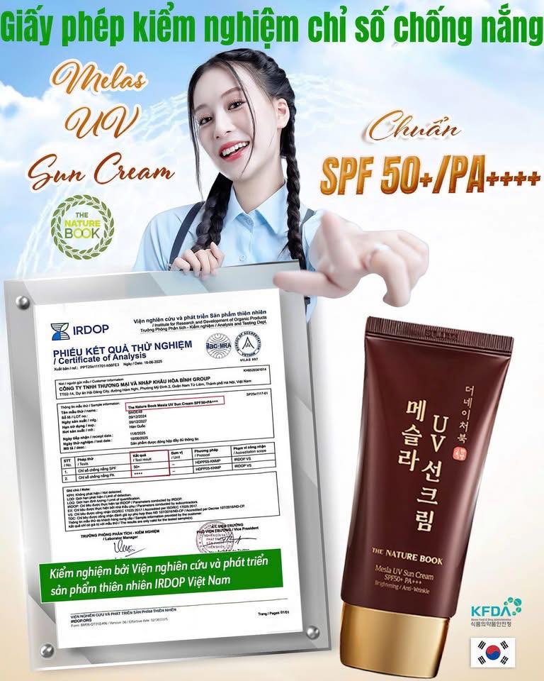 Kem chống nắng ngừa nám The Nature Book Hàn Quốc - Bảo vệ da hiệu quả trong 8h 