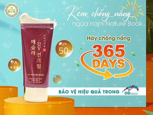 Kem chống nắng ngừa nám The Nature Book Hàn Quốc - Bảo vệ da hiệu quả trong 8h