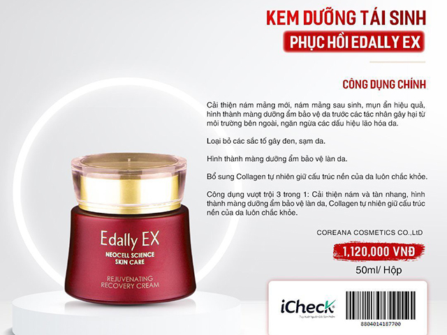Tác dụng của Kem dưỡng tái sinh phục hồi Edally EX trong Bộ sản phẩm Mỹ phẩm trị nám chuyên sâu Edally EX Hàn Quốc