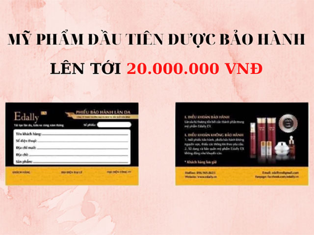 Kem Dưỡng Trắng Da Chiết xuất Nhụy Hoa Nghệ Tây Edally EX Hàn Quốc sở hữu thẻ bảo hành làn da trị giá 20.000.000 VNĐ