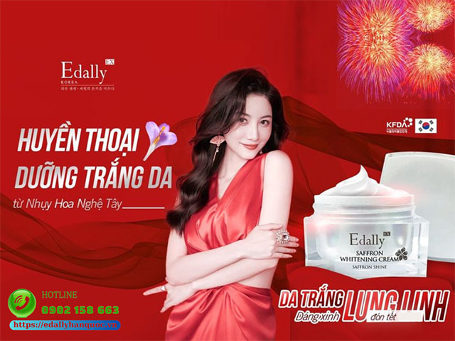 Kem dưỡng trắng da chiết xuất nhụy hoa nghệ tây Edally EX - Da trắng dáng xinh, lung linh đón tết