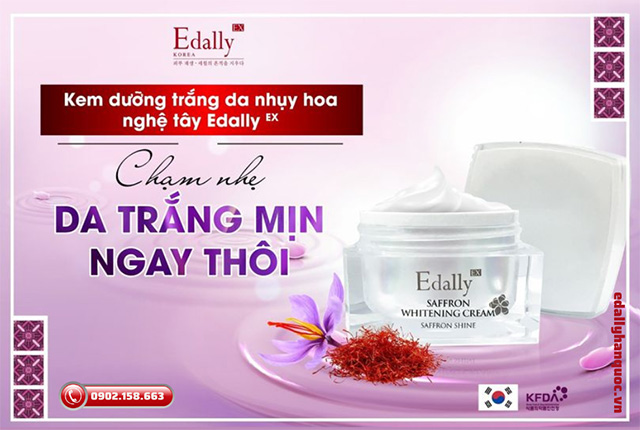 Kem dưỡng trắng da chiết xuất nhụy hoa nghệ tây Edally EX - Chạm nhẹ da trắng mịn ngay thôi