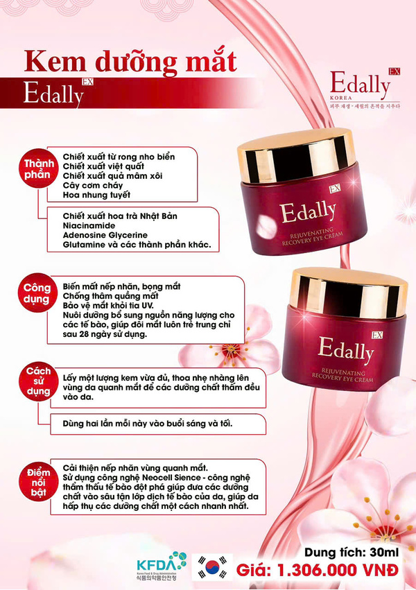 Công dụng của Kem dưỡng mắt Edally EX Hàn Quốc