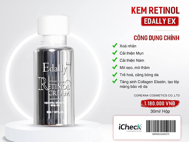 Kem Retinol 1.0 Edally EX Hàn Quốc nhập khẩu chính hãng được niêm yết giá bán 1.180.000 VNĐ