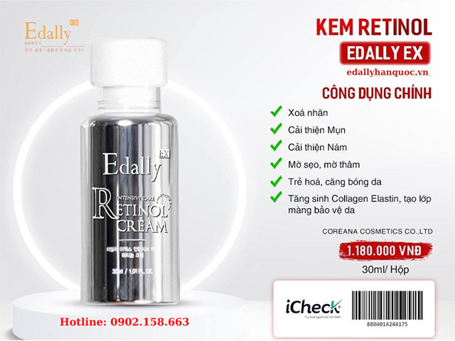 Tác dụng của Kem Retinol Edally EX trong Bộ Sản Phẩm Mỹ Phẩm Trị Nám Mảng Edally EX Hàn Quốc