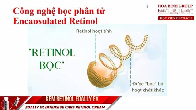 Kem Retinol Edally EX được áp dụng công nghệ Bọc phân tử Encapsulated Retinol