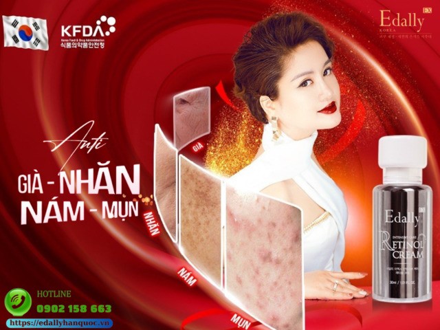 Kem Retinol Edally EX Hàn Quốc - Khắc tinh của làn da già, nhăn, nám, mụn