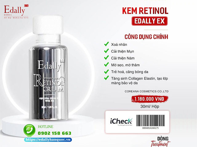 Sản phẩm Kem Retinol Edally EX giúp cải thiện mụn đầu đen hiệu quả