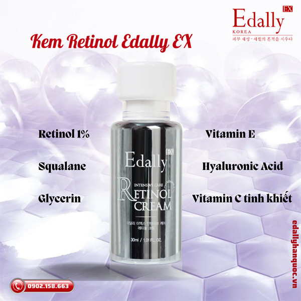 Kem Retinol Edally EX với sự ghép đôi hoàn hảo của Retinol và các hoạt chất quý