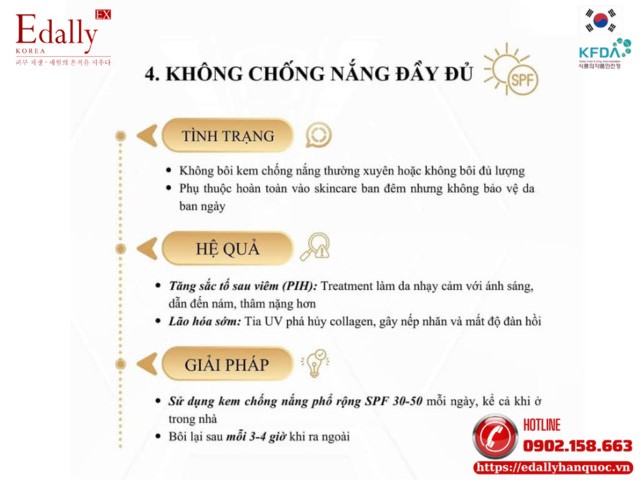 Không chống nắng đầy đủ gây kích ứng da