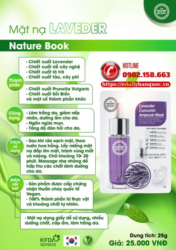 Kích hoạt thanh xuân với Mặt nạ thiên nhiên thuần chay The Nature Book Hàn Quốc