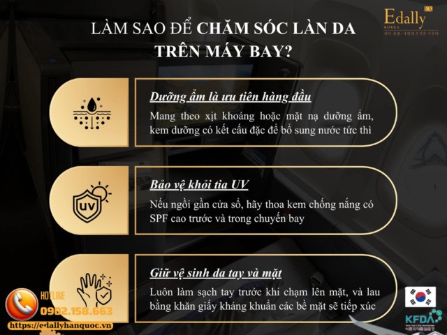 Cách chăm sóc làn da trên máy bay như thế nào?