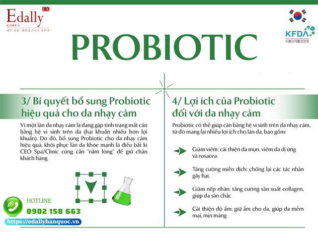 Lợi ích của Probiotic đối với da nhạy cảm và cách bổ sung Probiotic hiệu quả