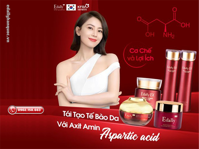 Lợi ích và cơ chế tái tạo da với Axit Amin Aspartic trong Mỹ phẩm Edally EX Hàn Quốc