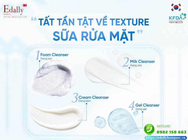 Tất tần tật về texture sữa rửa mặt