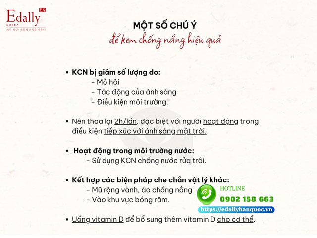 Lưu ý để dùng kem chống nắng 2 đốt ngón tay hiệu quả