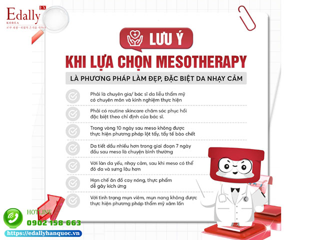 Những lưu ý khi lựa chọn phương pháp mesotherapy làm đẹp, đặc biệt đối với da nhạy cảm