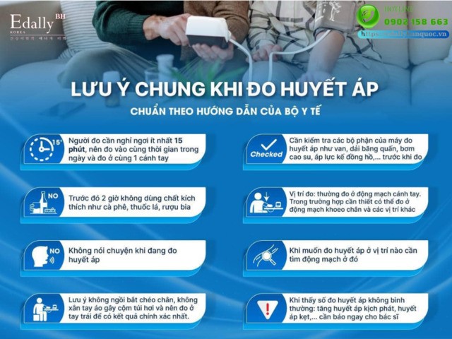 Lưu ý chung khi đo huyết áp chuẩn theo hướng dẫn của Bộ Y tế