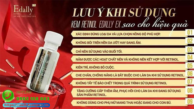 Lưu ý khi sử dụng Kem Retinol Edally EX sao cho hiệu quả