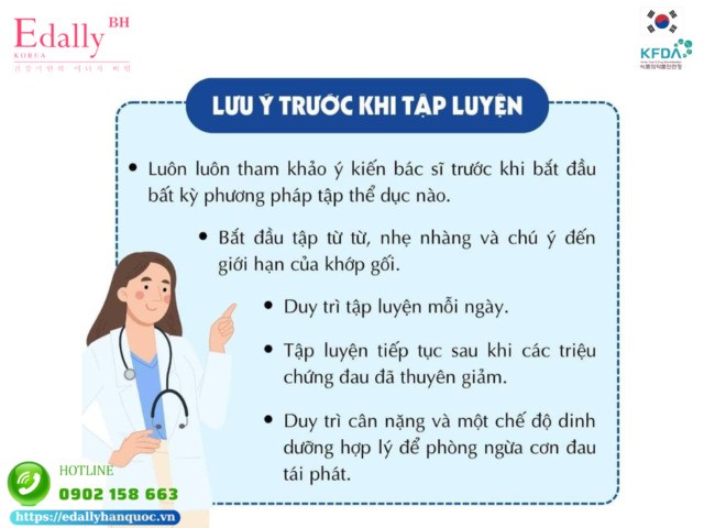 Những lưu ý trước khi bắt đầu tập cho người bệnh viêm khớp gối mạn tính lâu năm