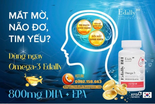 Mắt mờ, não đơ, tim yếu, mỡ máu cao dùng ngay Omega-3 Edally