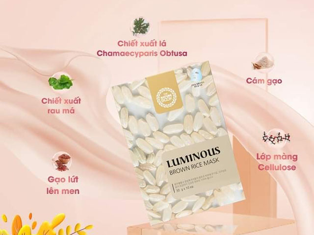 Mặt nạ dưỡng trắng giảm thâm nám từ gạo lứt The Nature Book Hàn Quốc chứa những thành phần dưỡng chất quý giá 