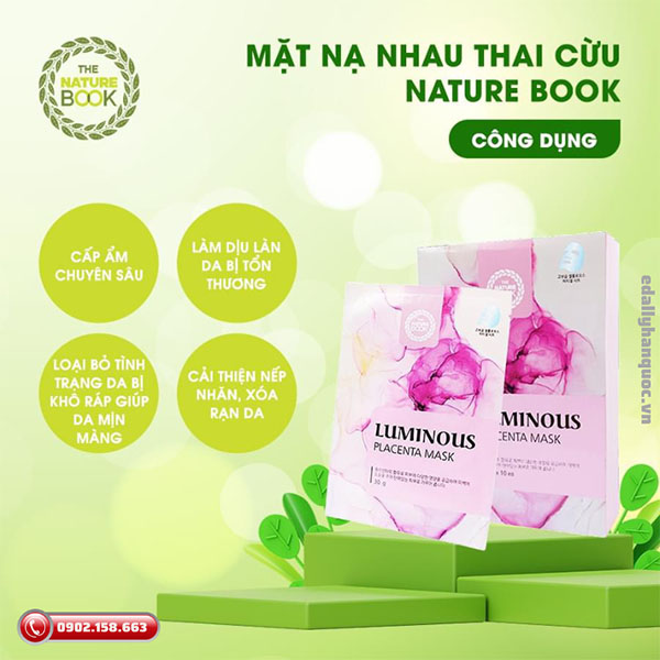 Mặt nạ Placenta Nature Book - Giải pháp hoàn hảo cho làn da tươi trẻ