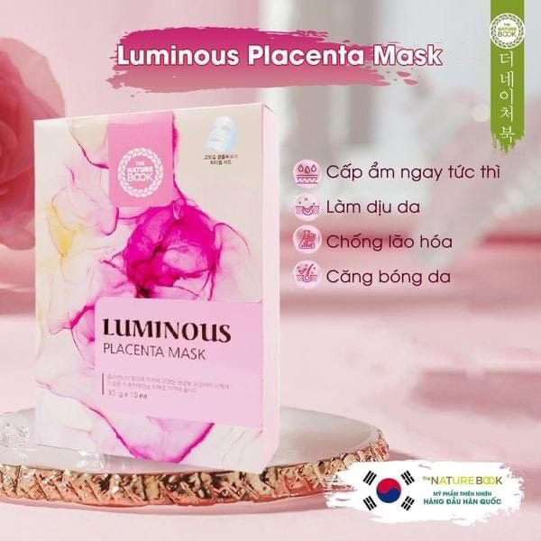 Hồi sinh làn da với Mặt nạ luminous Placenta The Nature Book Hàn Quốc